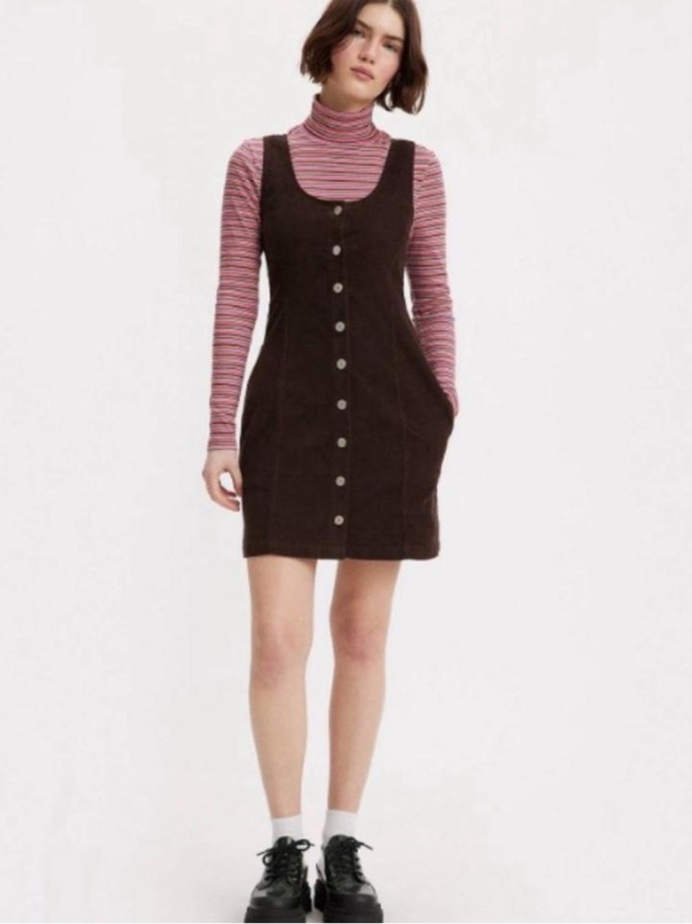 Levi’s 90s style corduroy dress black XXL button front